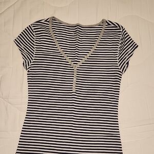 Striped V-Neck Women's Top